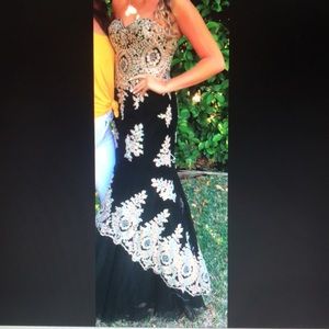 Formal Black with gold inlay gown